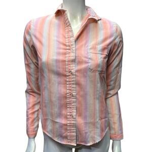 Le Bon Balfour Striped 90s Button-Down Top - Multi-Color